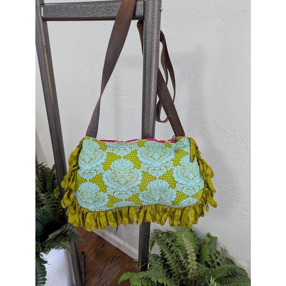 Boho Hippy Tapestry Leopard turquoise multicolor Bag Purse Long Straps - Picture 2 of 11
